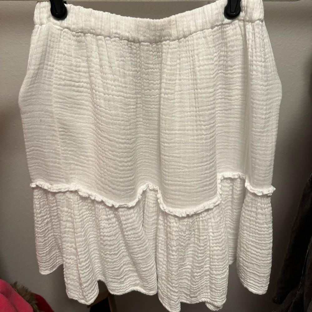 Red Haute white skirt